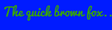 Image with Font Color 38A600 and Background Color 001BFF